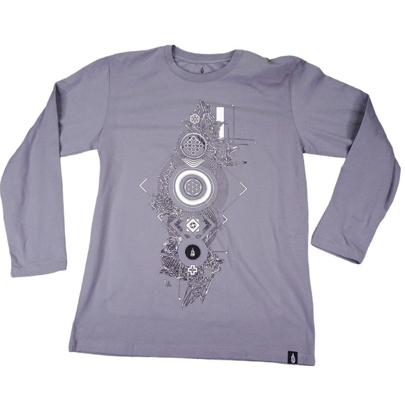 Threyda Shirt‎ Mens Large Gray Pullover Lightweight Geometric Logo Mandala 2730 - Picture 1 of 8
